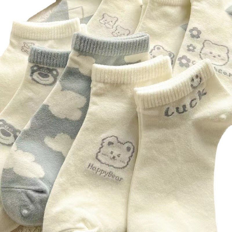 Blue Socks Women's Socks Shallow Mouth Summer Thin Style - Soxipix