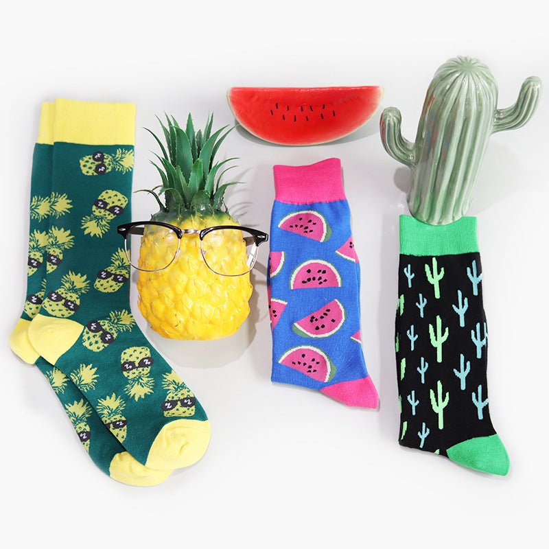 Cactus Men's Socks Fruit Creative Cotton Socks Couple Cotton Socks - Soxipix