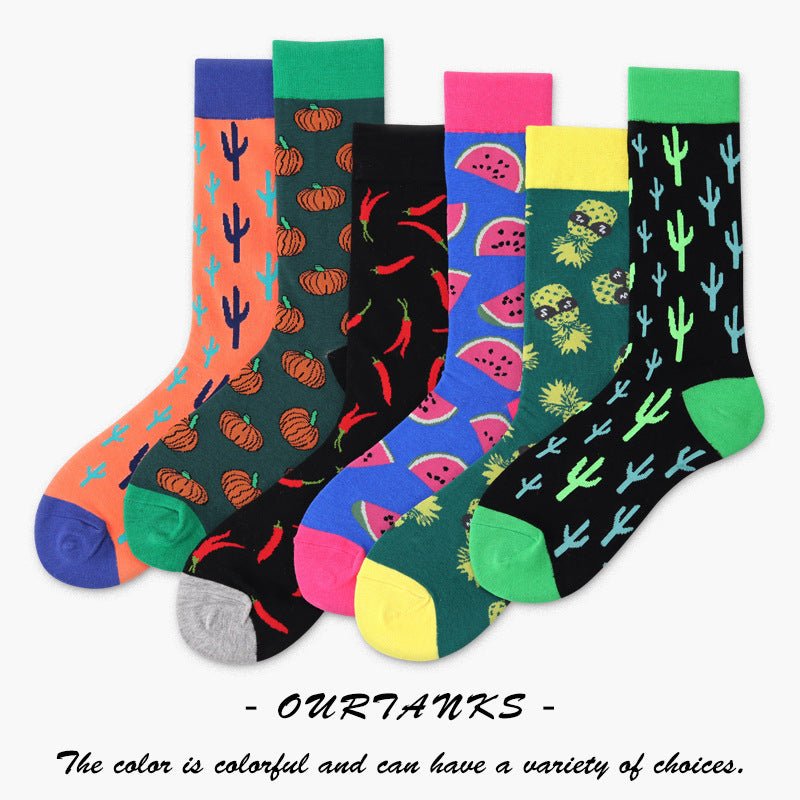 Cactus Men's Socks Fruit Creative Cotton Socks Couple Cotton Socks - Soxipix