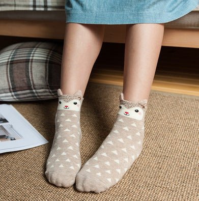 Cartoon Women's Socks Cotton Students' Socks Ears Cute Animal Socks All Cotton Socks Sweet Cotton Socks - Soxipix