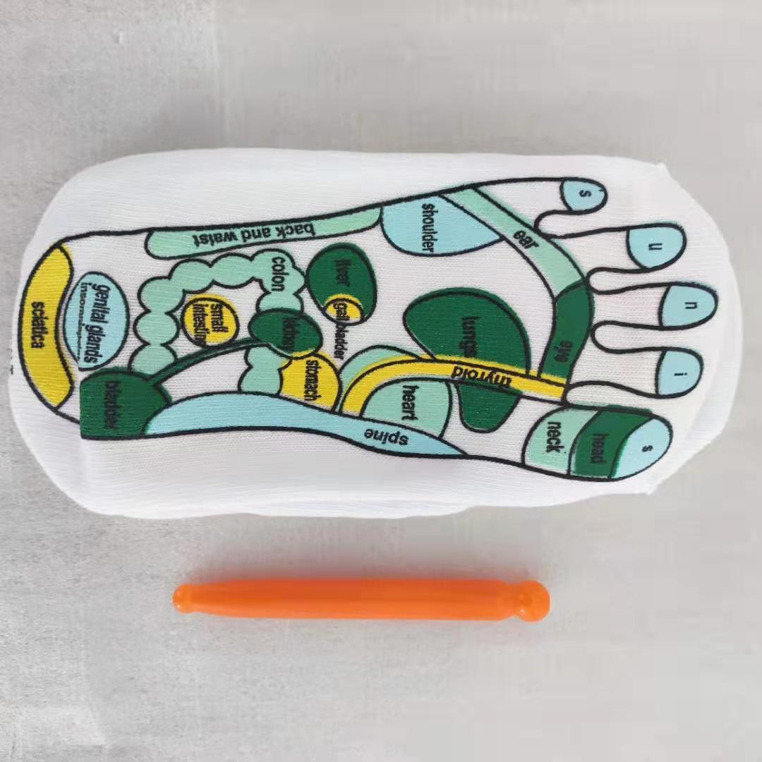 Cross - Border Socks Export All English Graphic Socks Foreign Trade Sole Acupoint Graphic Socks Scraping Board Wholesale - Soxipix