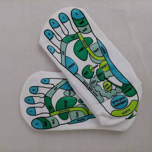 Cross - Border Socks Export All English Graphic Socks Foreign Trade Sole Acupoint Graphic Socks Scraping Board Wholesale - Soxipix