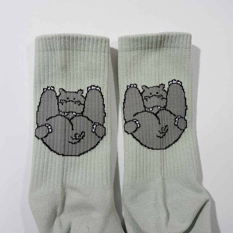 Piggy Socks Hippo Socks Casual Funny Cotton Socks - Soxipix