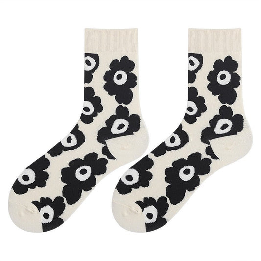 Pilling Socks Japanese Retro Plain Socks - Soxipix