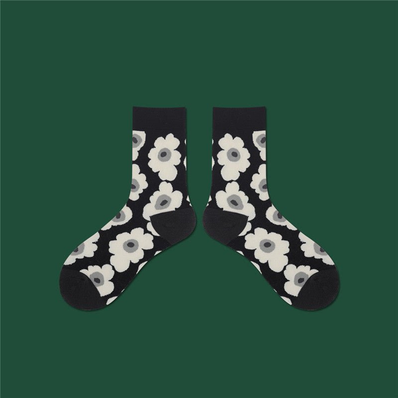 Pilling Socks Japanese Retro Plain Socks - Soxipix