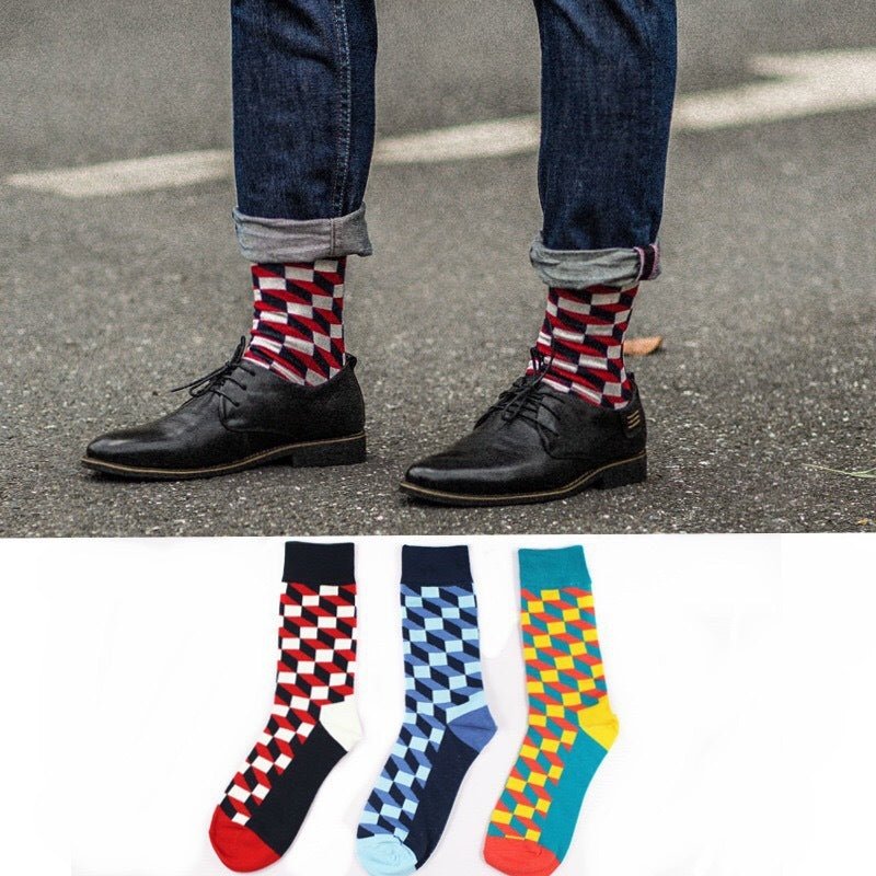 Plaid Men's Socks - Soxipix