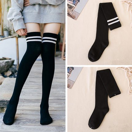 Stockings, socks, socks, socks, high socks, pure cotton, Korean version, wind, autumn and winter. - Soxipix