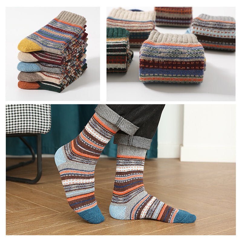 Thicken Socks Ladies Warm Cross Flower Rabbit Wool Socks - Soxipix