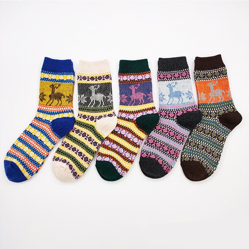 Totem Rabbit Wool Women'S Socks Warm Autumn And Winter Thick Socks - Soxipix