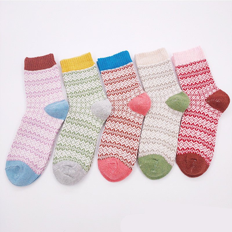 Totem Rabbit Wool Women'S Socks Warm Autumn And Winter Thick Socks - Soxipix