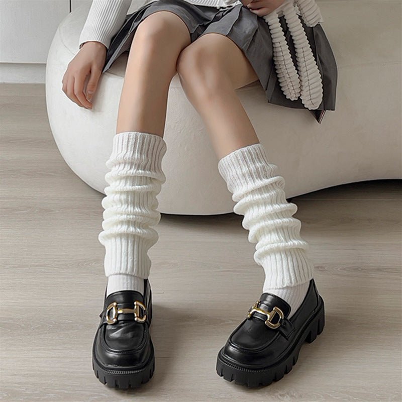 Wool Knitted Socks Leg Cover Pile Pile Socks Calf Socks Women's Mid - tube Socks - Soxipix