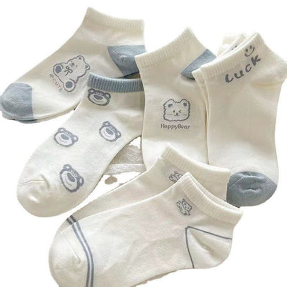 Blue Socks Women's Socks Shallow Mouth Summer Thin Style - Soxipix