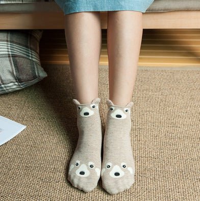 Cartoon Women's Socks Cotton Students' Socks Ears Cute Animal Socks All Cotton Socks Sweet Cotton Socks - Soxipix