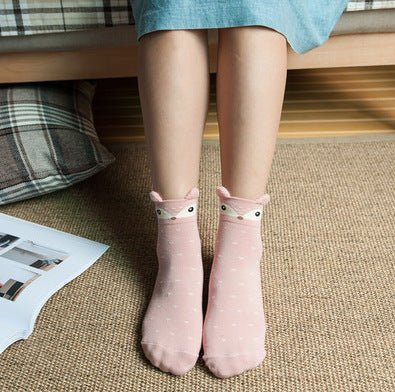 Cartoon Women's Socks Cotton Students' Socks Ears Cute Animal Socks All Cotton Socks Sweet Cotton Socks - Soxipix