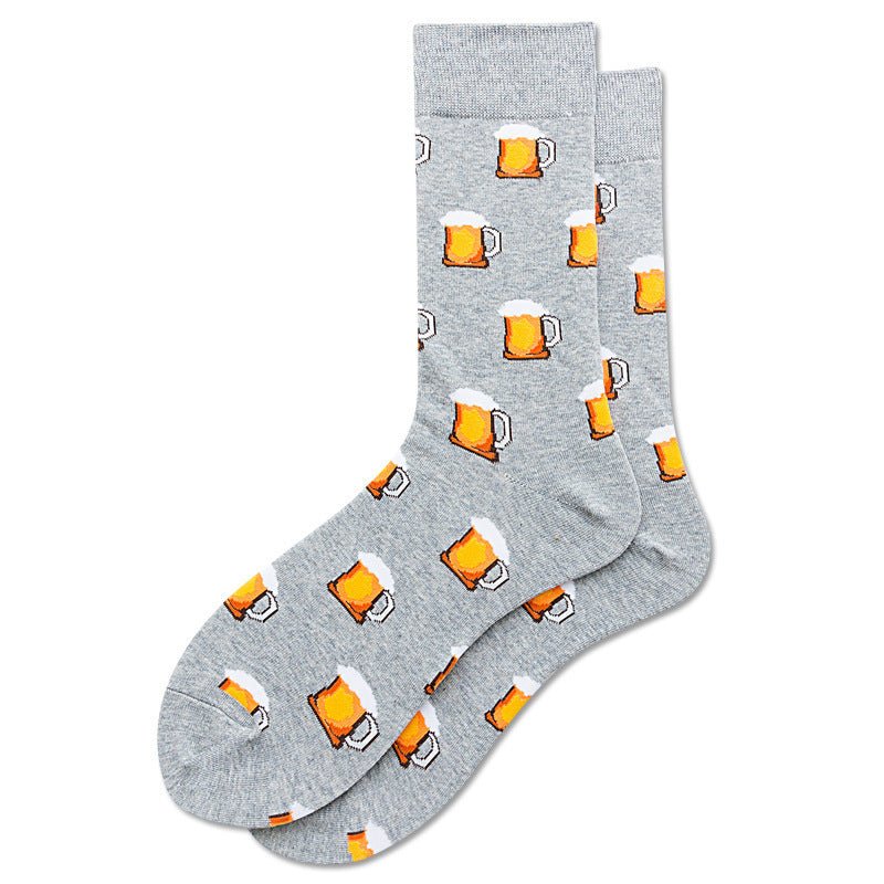 Diamond Shaped Animal Socks For Men, Fruit Cotton Socks - Soxipix