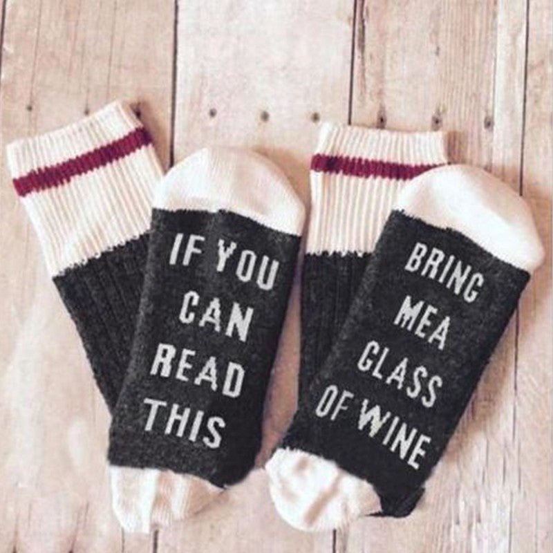 Funny Letter Printed Socks - Soxipix