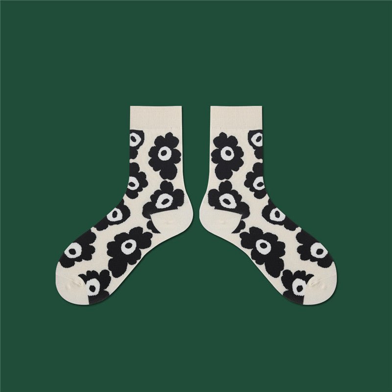 Pilling Socks Japanese Retro Plain Socks - Soxipix