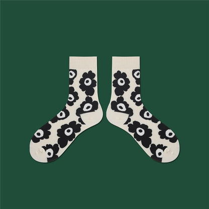 Pilling Socks Japanese Retro Plain Socks - Soxipix