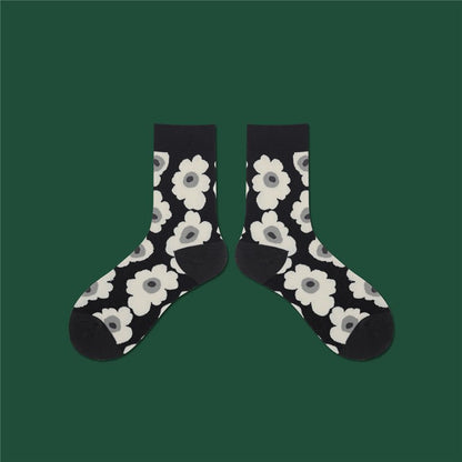 Pilling Socks Japanese Retro Plain Socks - Soxipix