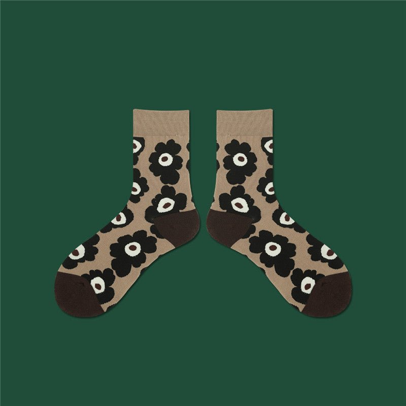 Pilling Socks Japanese Retro Plain Socks - Soxipix