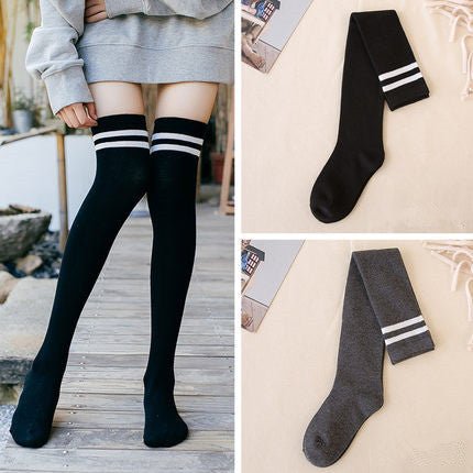 Stockings, socks, socks, socks, high socks, pure cotton, Korean version, wind, autumn and winter. - Soxipix