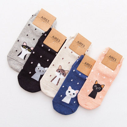 Straight Women's Boat Socks, Three - dimensional Cartoon Animal Cotton Socks, Comfortable Casual Socks - Soxipix