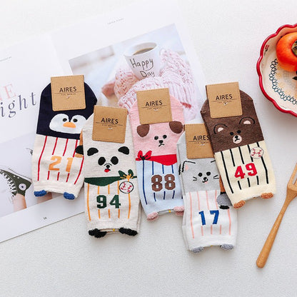 Straight Women's Boat Socks, Three - dimensional Cartoon Animal Cotton Socks, Comfortable Casual Socks - Soxipix