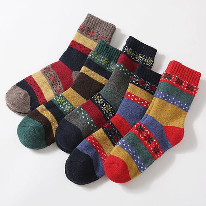 Thicken Socks Ladies Warm Cross Flower Rabbit Wool Socks - Soxipix