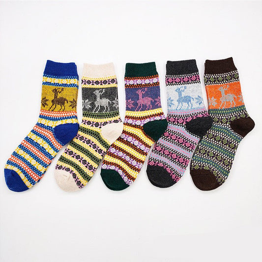 Totem Rabbit Wool Women'S Socks Warm Autumn And Winter Thick Socks - Soxipix