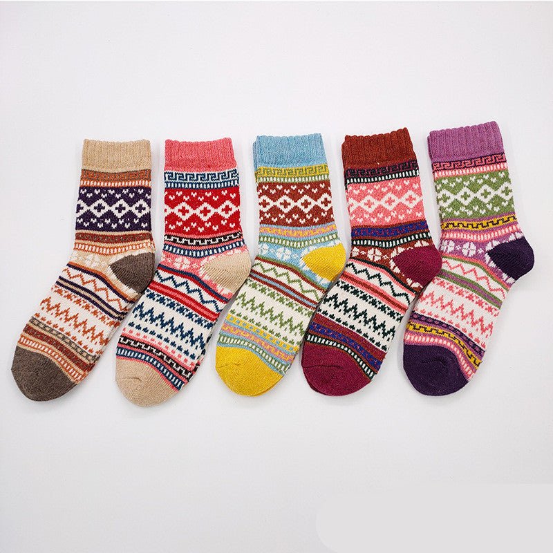 Totem Rabbit Wool Women'S Socks Warm Autumn And Winter Thick Socks - Soxipix
