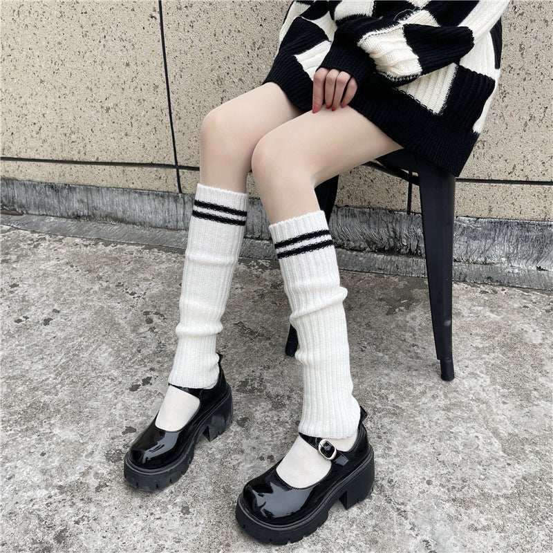 Wool Knitted Socks Leg Cover Pile Pile Socks Calf Socks Women's Mid - tube Socks - Soxipix